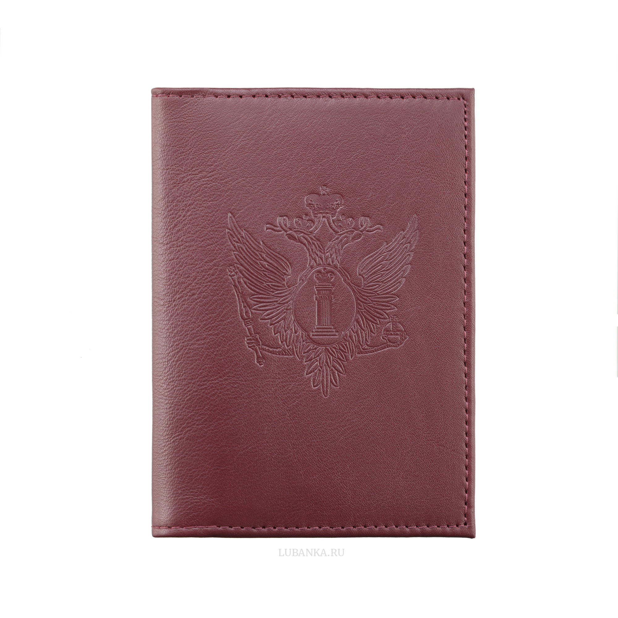 Обложка для автодокументов МинЮст с жетоном бордовая