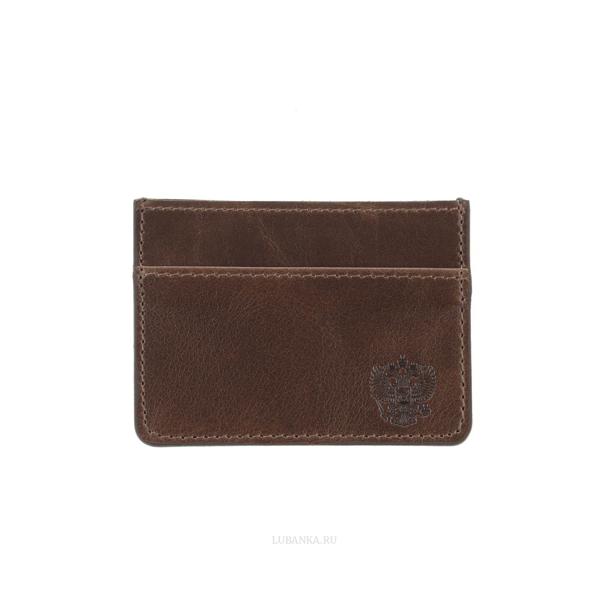 Картхолдер двухсторонний Россия темно коричневый