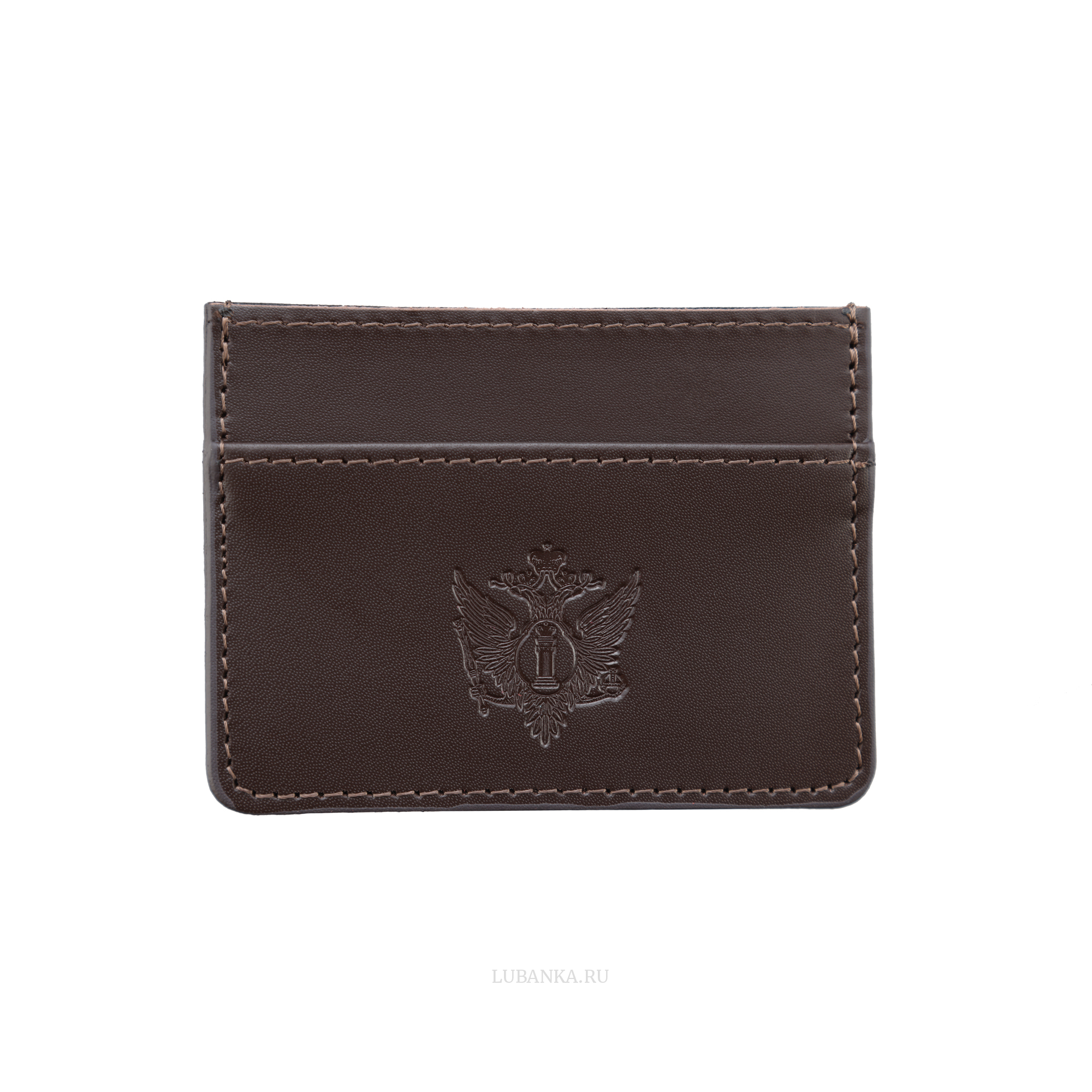 Картхолдер двухсторонний Министерство Юстиции темно коричневый