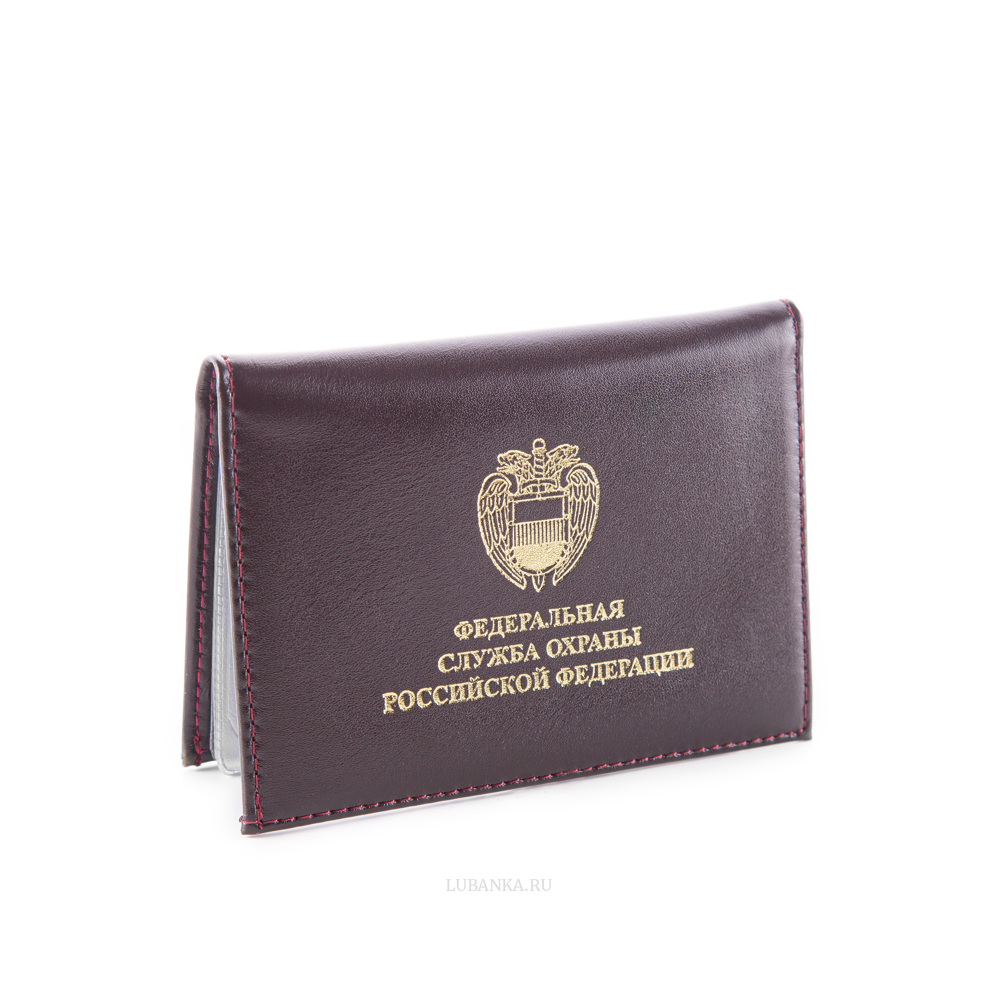 Обложка для автодокументов и удостоверения ФСО с жетоном бордовая