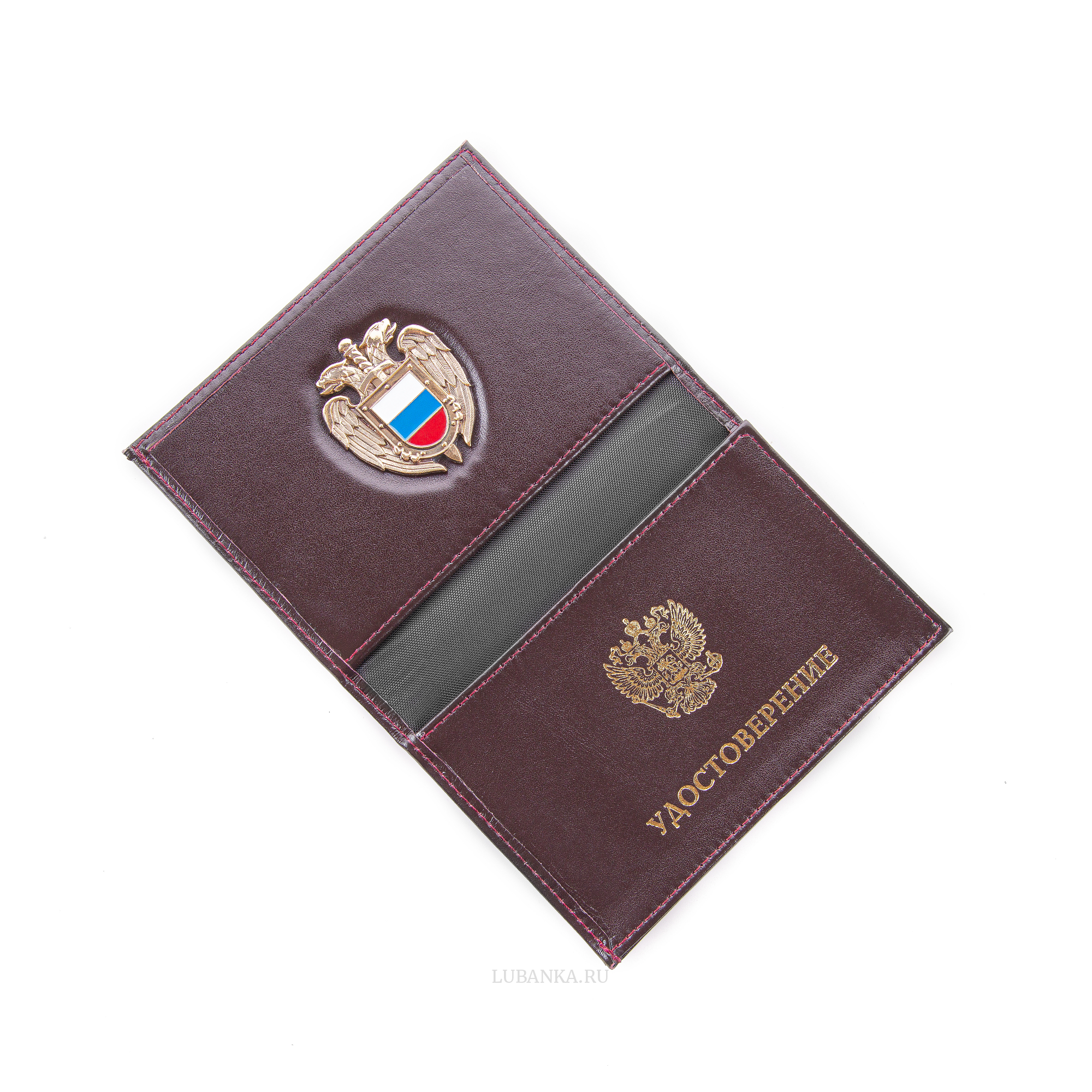 Обложка для автодокументов и удостоверения ФСО с жетоном бордовая
