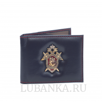 Обложка для удостоверения СКР с жетоном узкая пухлая темно синяя