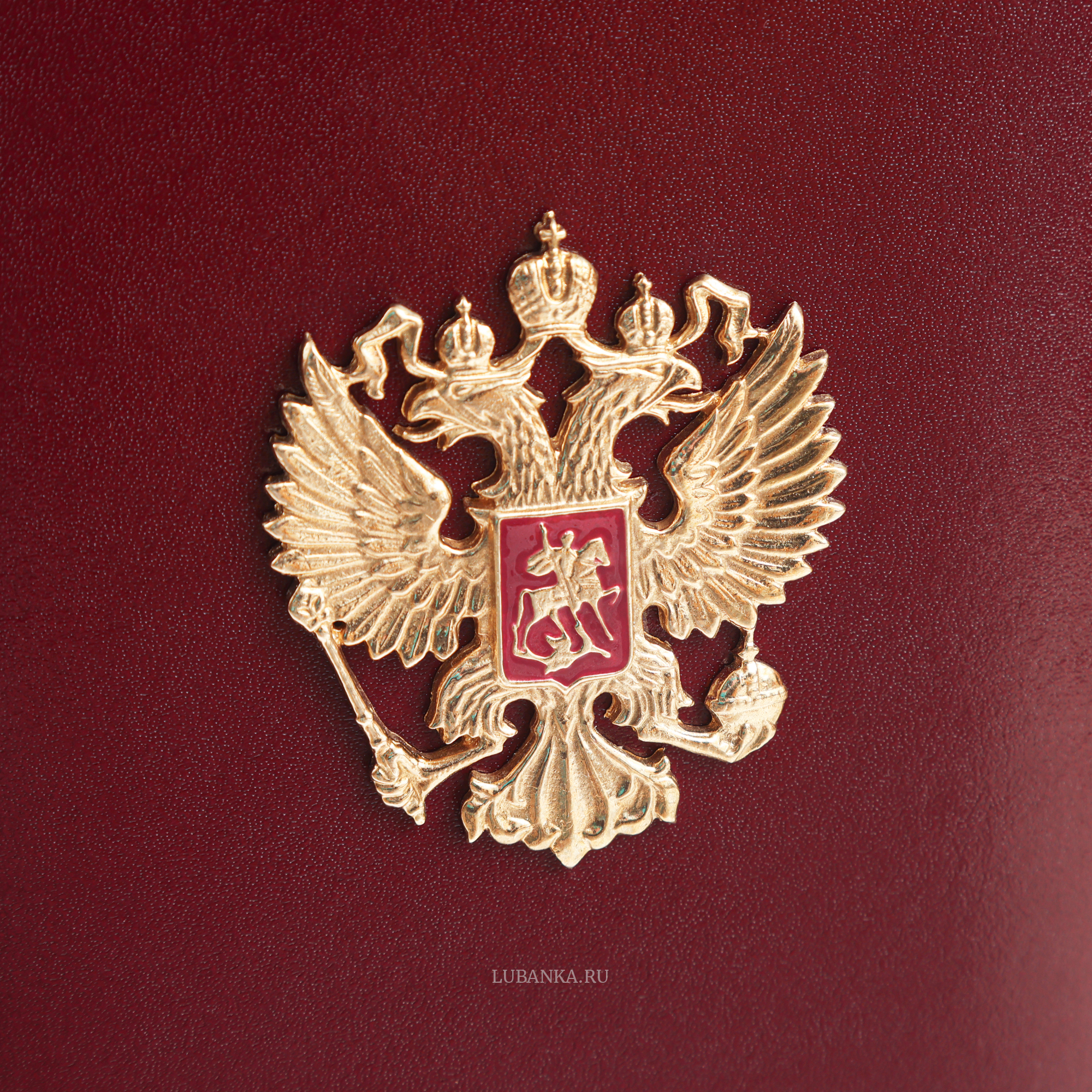 Визитница кожаная Администрация Президента РФ со знаком красная