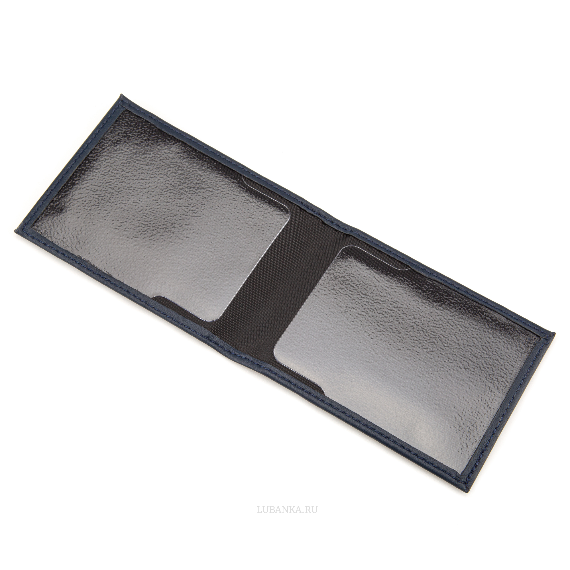 Обложка для удостоверения МВД с жетоном узкая пухлая темно синяя