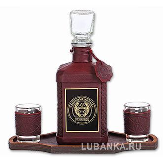 Набор для водки «Танковые войска» бордовый