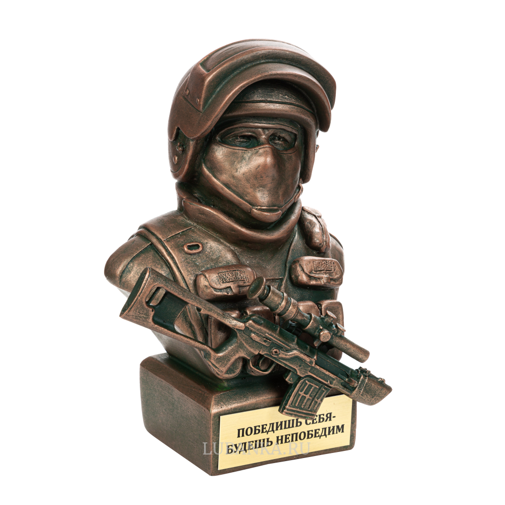 Статуэтка для интерьера Боец спецназа с СВД большой