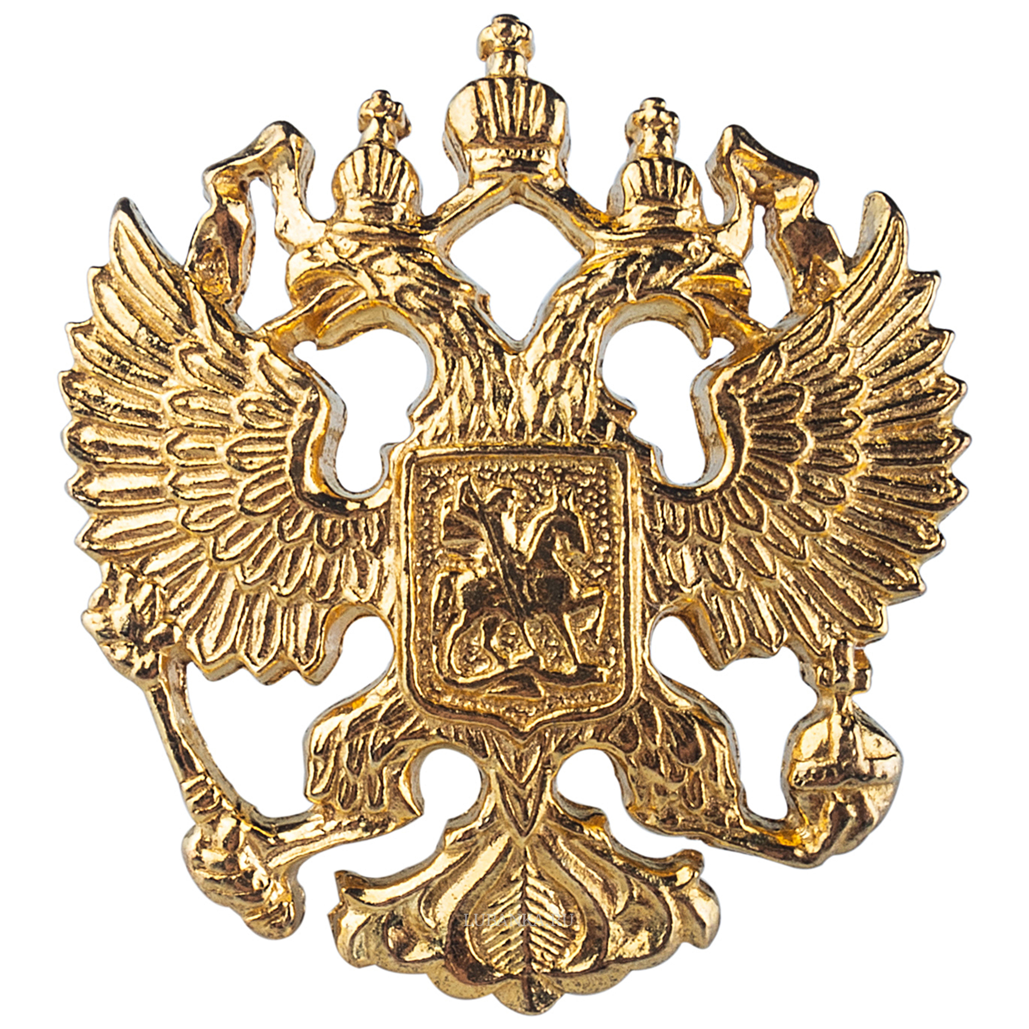Значок Герб России серебро с позолотой