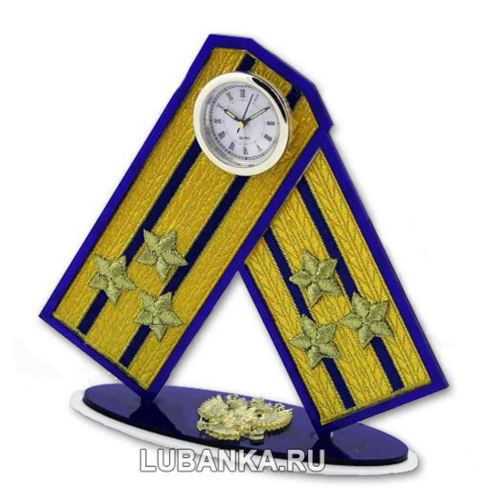 Часы настольные «Погоны полковника ФСБ»