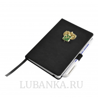 Блокнот с ручкой ФТС черный